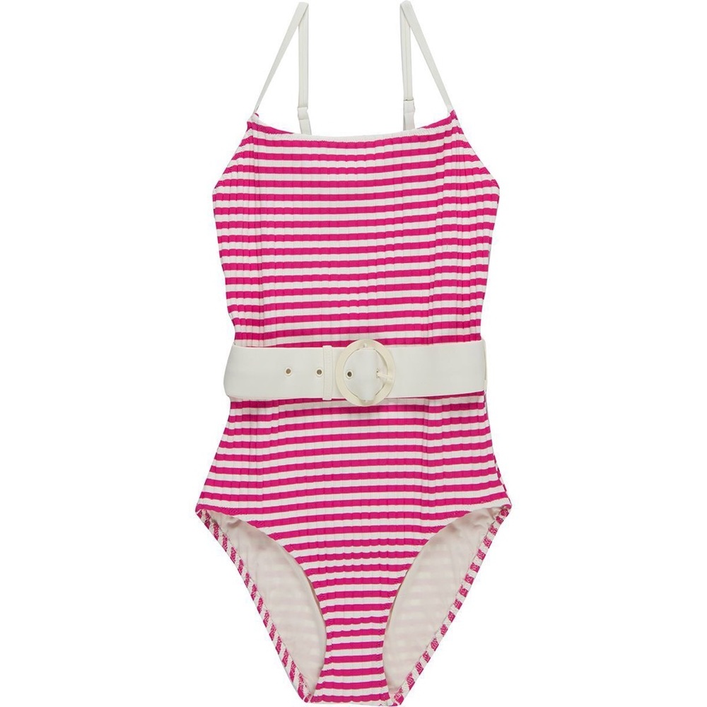 Solid & Striped Nina One Piece Fuchsia Pink Stripe - Picture 4 of 8